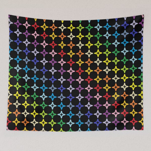 Item preview, Broader Spectrum Rainbow Outlined 4 Point Stars Black  designed and sold by lornakay.