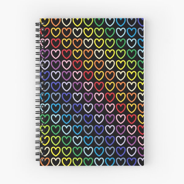 Item preview, Broader Spectrum Rainbow Outlined Hearts Black  designed and sold by lornakay.
