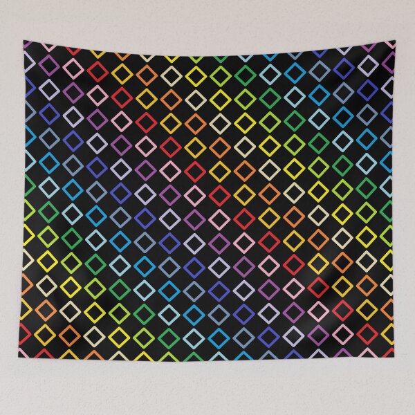 Item preview, Broader Spectrum Rainbow Outlined Diamonds Black designed and sold by lornakay.