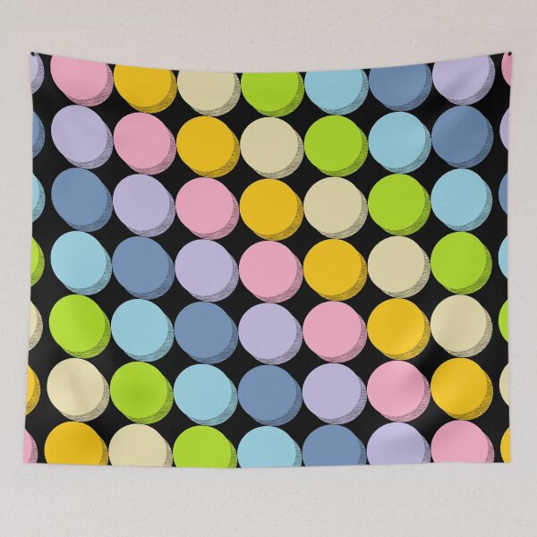 Item preview, Shaded Pastel Rainbow Polka Dots Black  designed and sold by lornakay.