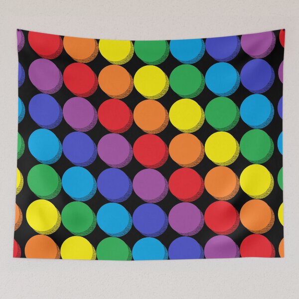 Item preview, Shaded Rainbow Polka Dots Black  designed and sold by lornakay.
