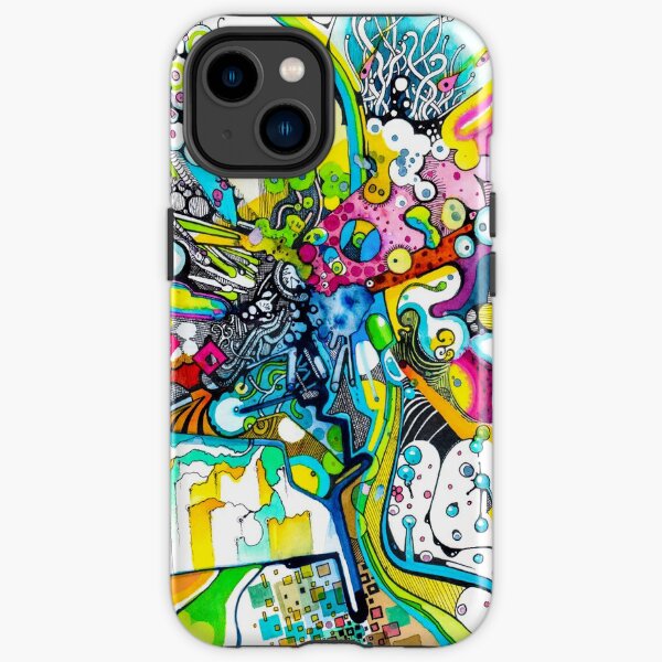 Tubes of Wonder - Abstract Watercolor + Pen Illustration iPhone Tough Case
