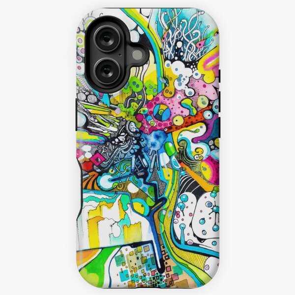 Tubes of Wonder - Abstract Watercolor + Pen Illustration iPhone Tough Case