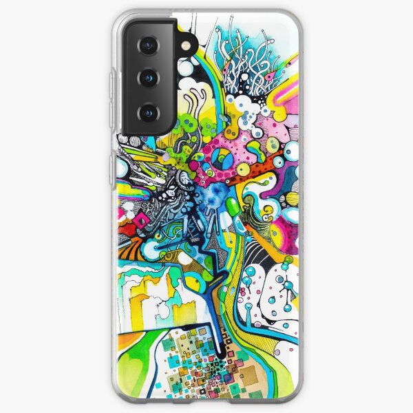 Tubes of Wonder - Abstract Watercolor + Pen Illustration Samsung Galaxy Soft Case