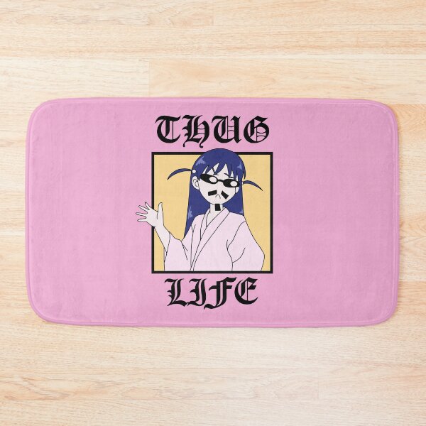 Item preview, Tenma Tsukamoto Thug Life | Japanese Girl in Kimono with Sunglasses and Moustache | Tough Rebel Attitude | Blue Yellow designed and sold by popQT.