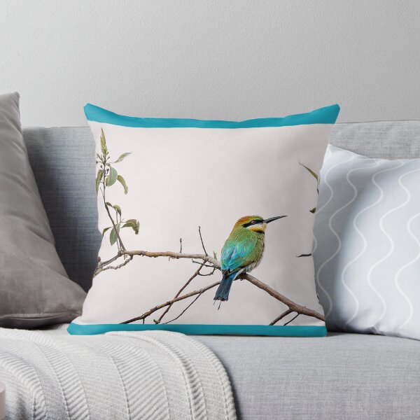 Rainbow bee-eater 'Simply Beautiful' Throw Pillow