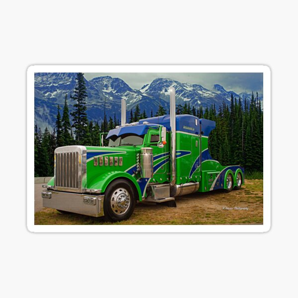 Lime Green Peterbilt Sticker Semi Truck Decals Big Rig Trucker Tool Box Man Cave