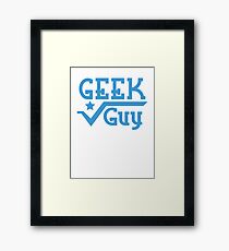 Geek Guy cute nerdy geek design for men Framed Print