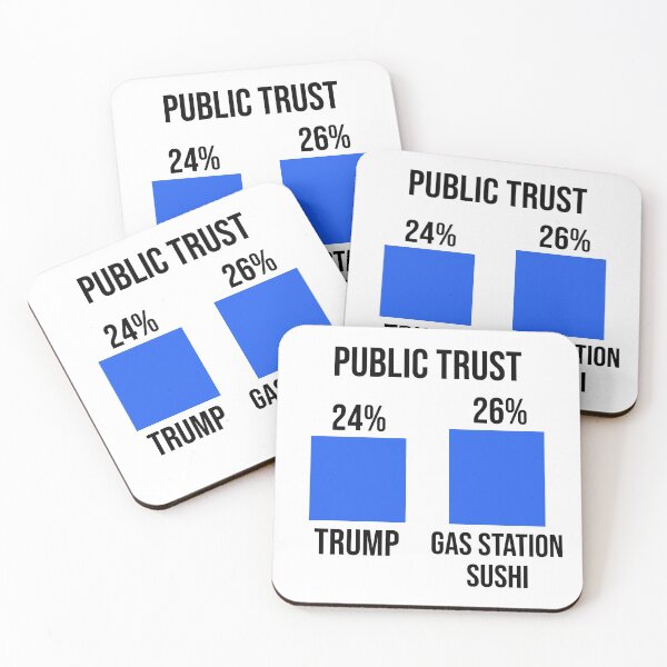Item preview, Public Trust: Trump 24%, Gas Station Sushi 26% Anti-Trump designed and sold by Cat Lady Designs.
