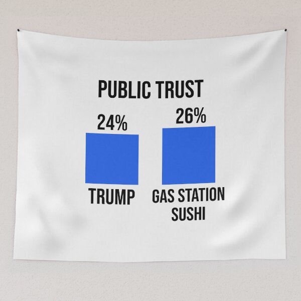 Item preview, Public Trust: Trump 24%, Gas Station Sushi 26% Anti-Trump designed and sold by Cat Lady Designs.