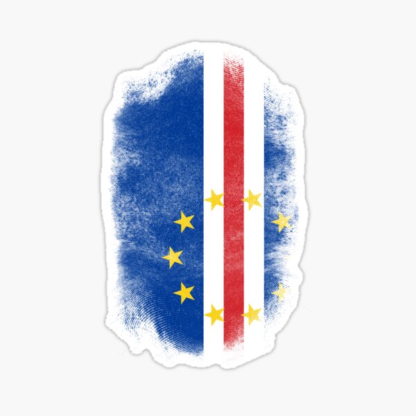 "Cape Verde Flag Souvenir Distressed Cabo Verdean Design" Sticker for