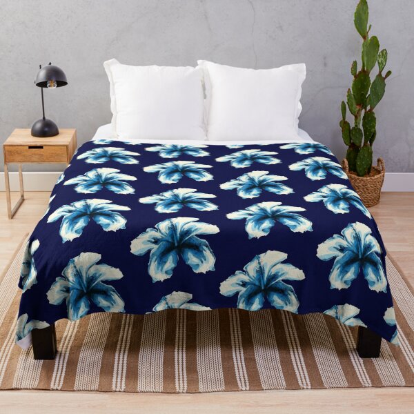 Item preview, Halftone blue hibiscus designed and sold by AnnArtshock.