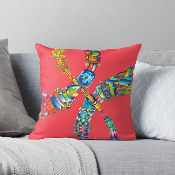 Everything Fits Together - Illustration - Color it Yourself! Throw Pillow
