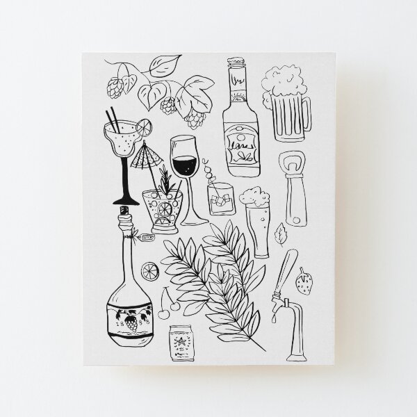 Alcohol Doodles Wood Mounted Print