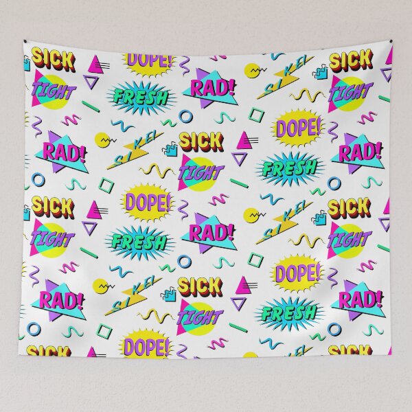 Item preview, 1990s Nineties Kids Sayings Phrases and Patterns ~ 90s Repeating Pattern and Sticker Sheet Slang Collection Bundle Pack Set designed and sold by Neon-Wolf.