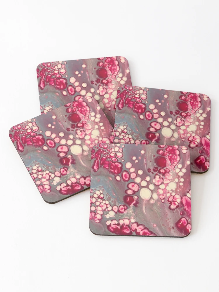Thumbnail 1 of 5, Coasters (Set of 4), Raspberry Ripple #2 designed and sold by BlueMayDesigns.