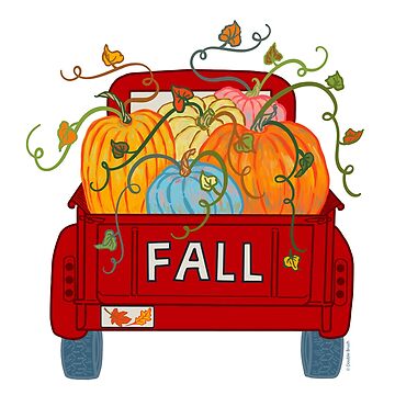 Autumn Air Thankful Ivory & Red Pumpkin Truck Rectangle Throw
