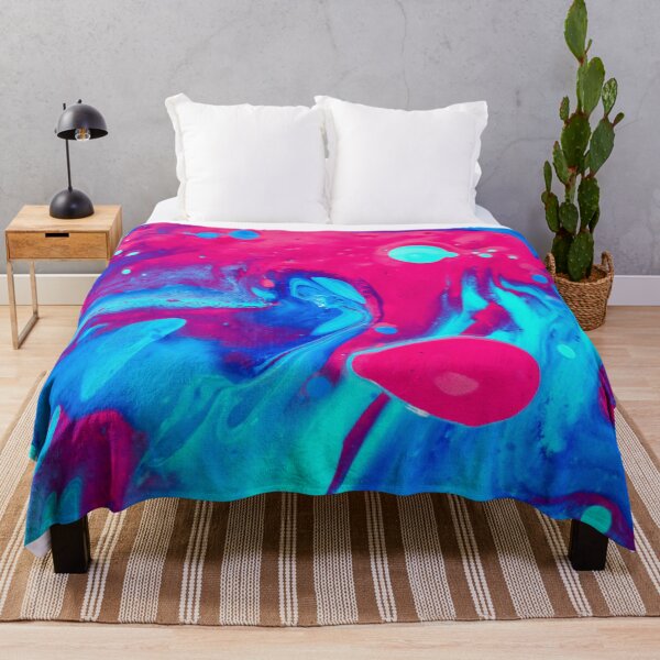 Item preview, Abstract Pink and Blue Oil Slick Tye Dye Painting designed and sold by PODLizardWizard.