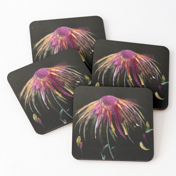 Item preview, Cone flower on black. designed and sold by Peta Wakeham.