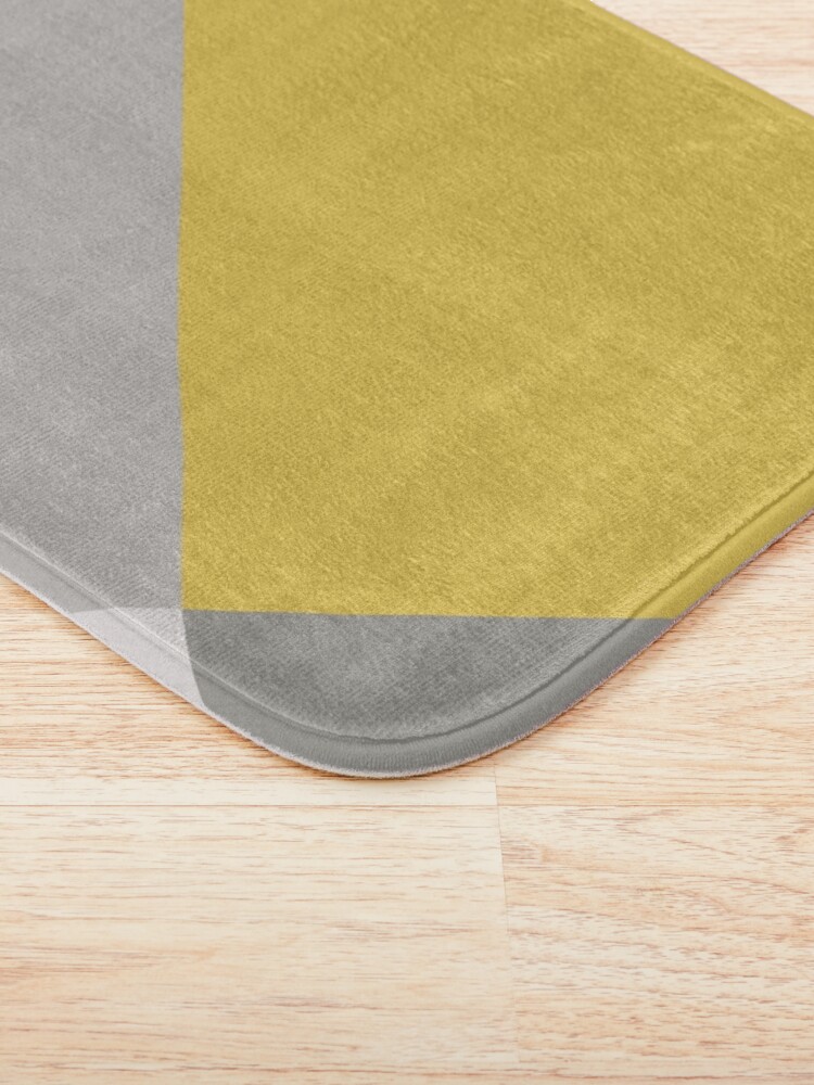 "Mustard & Grey Patchwork " Bath Mat for Sale by madplunkor Redbubble