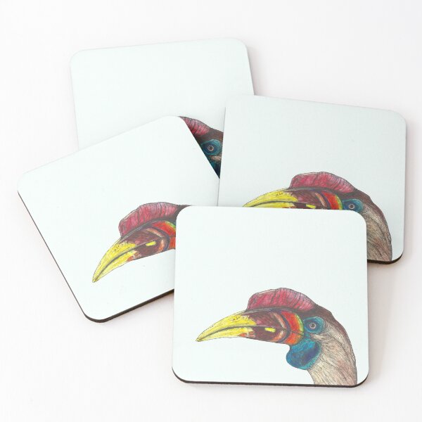 Item preview, Red Knobbed Hornbill designed and sold by SerenSketches.
