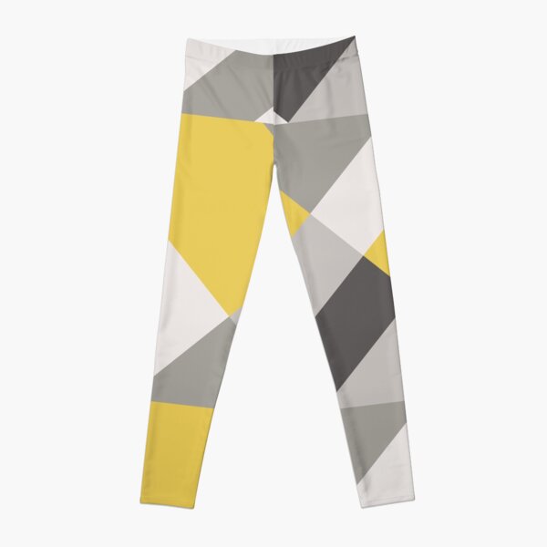 Mustard & Grey Patchwork  Leggings for Sale by madplunkor
