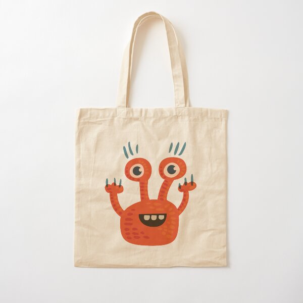 Cute Orange Monster Is Funny Too Cotton Tote Bag