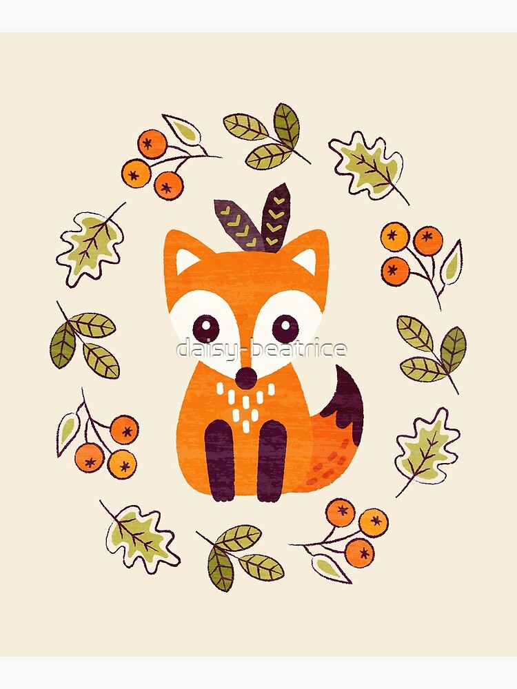 Little Fox with Autumn Berries by daisy-beatrice