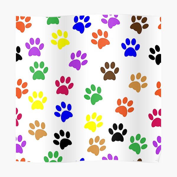 "Pitter Patter of Paws" Poster for Sale by ShajenDesigns Redbubble