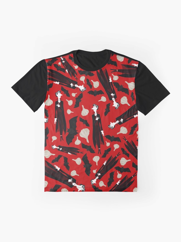 Aperçu 4 sur 5. T-shirt graphique avec l'œuvre Vampire créée et vendue par BarracudApps.