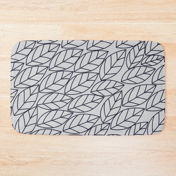 Item preview, Doodle Leaves Light Grey and Navy designed and sold by BlertaDK.