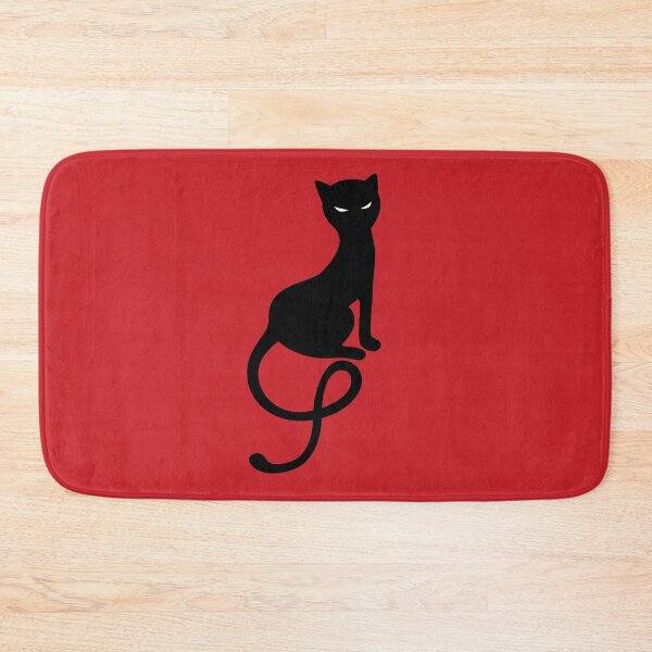 Item preview, Red Textured Gracious Evil Black Cat designed and sold by Boriana Giormova.