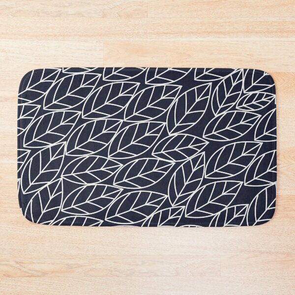 Item preview, Doodle Leaves Navy and Light Grey (almost white) designed and sold by BlertaDK.