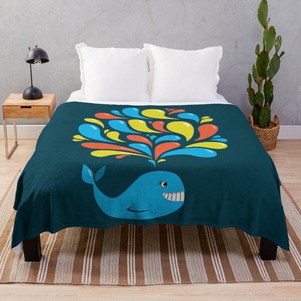 Item preview, Dark Colorful Splash Happy Cartoon Whale designed and sold by Boriana Giormova.
