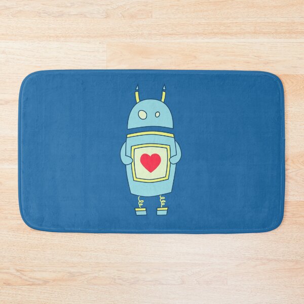 Item preview, Blue Cute Clumsy Robot With Heart designed and sold by Boriana Giormova.