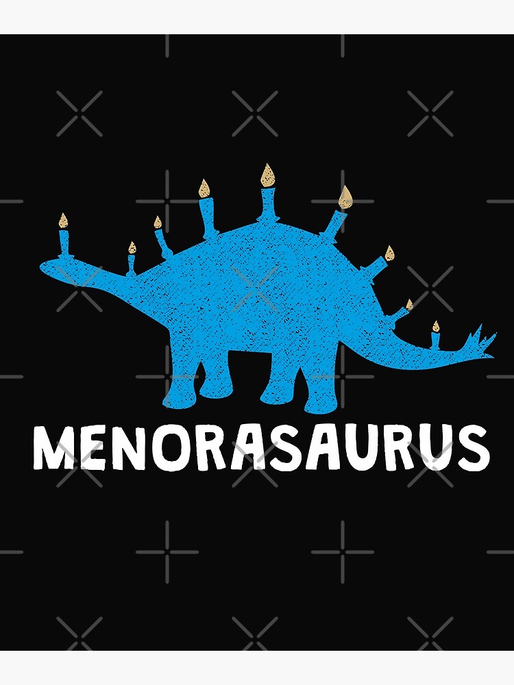 Lámina artística «Menorasaurus Hanukkah Divertido dinosaurio judío con Menorah enciende