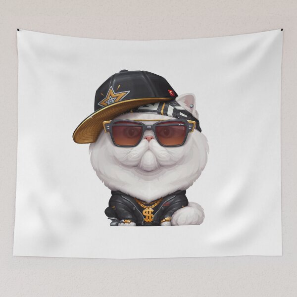 Item preview, White Persian Cat Hip-Hop Super Star designed and sold by anmlz.