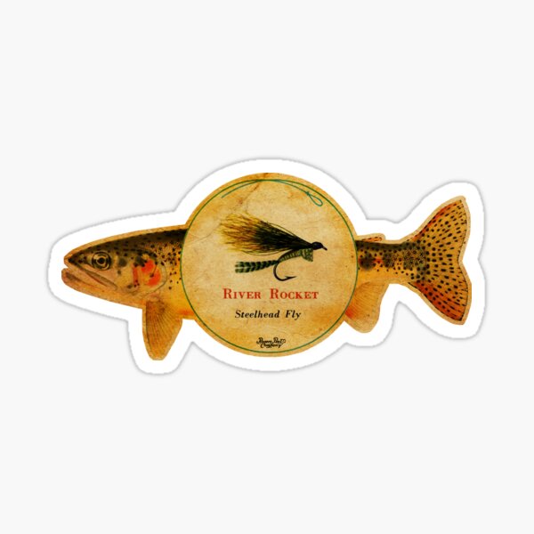 Vista previa del artículo con la obra «Anuncio de pesca con mosca vintage», diseñado y vendido por Kujo Dangerous Vintage.