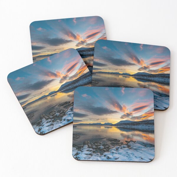 Item preview, Winter Sunrise at Lake Tornetrask designed and sold by seaearthandsky.