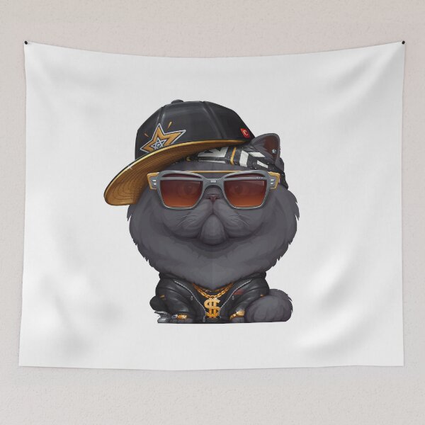 Item preview, Black Persian Cat Hip-Hop Super Star designed and sold by anmlz.