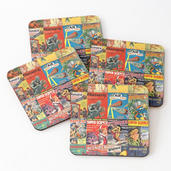 Item preview, Vintage Sci Fi Pulp Fiction Covers Collage designed and sold by Clinton Moore.