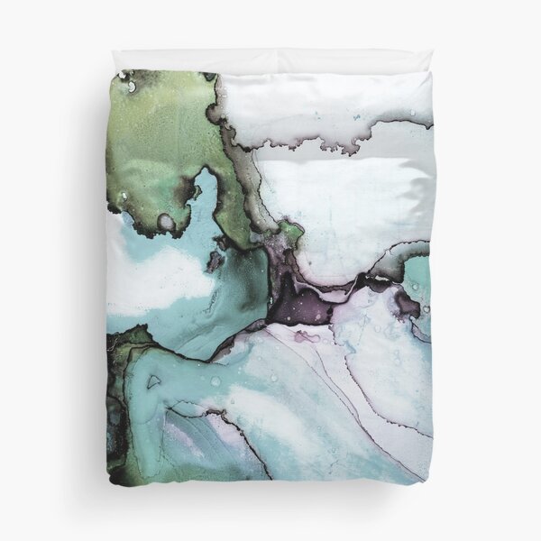 Green Watercolour Painting Duvet Cover