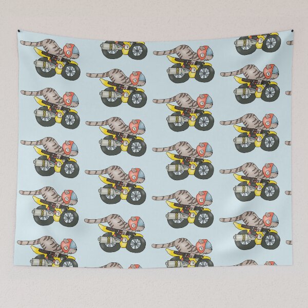 Item preview, motorcycle cat designed and sold by Blumchen.