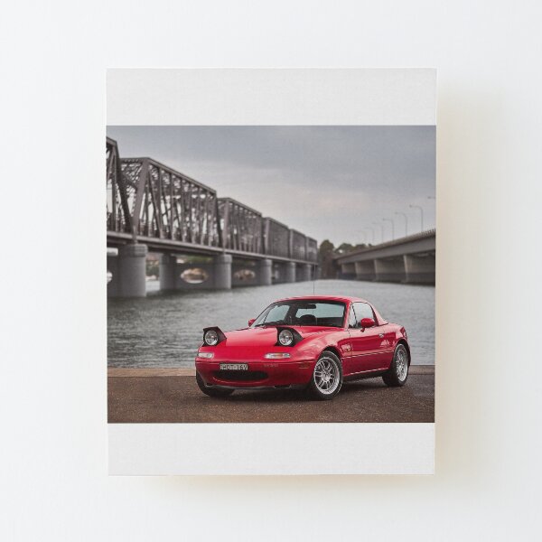 Miata MX-5 NA By The River Wood Mounted Print