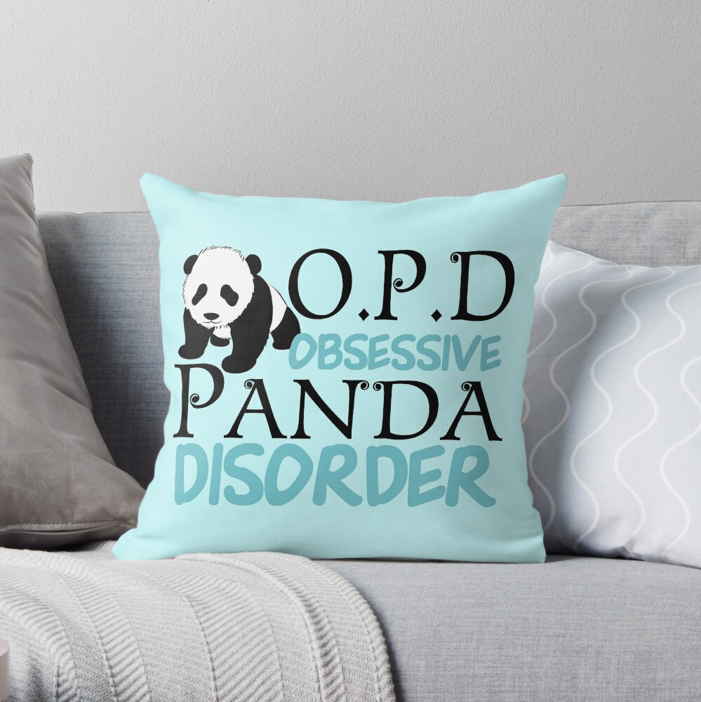 "Obsessive Panda Disorder Cute" Throw Pillow for Sale by elishamarie28