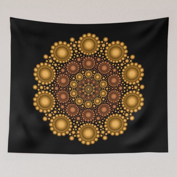 Item preview, Orange And Bronze Dots Mandala designed and sold by serenaking.