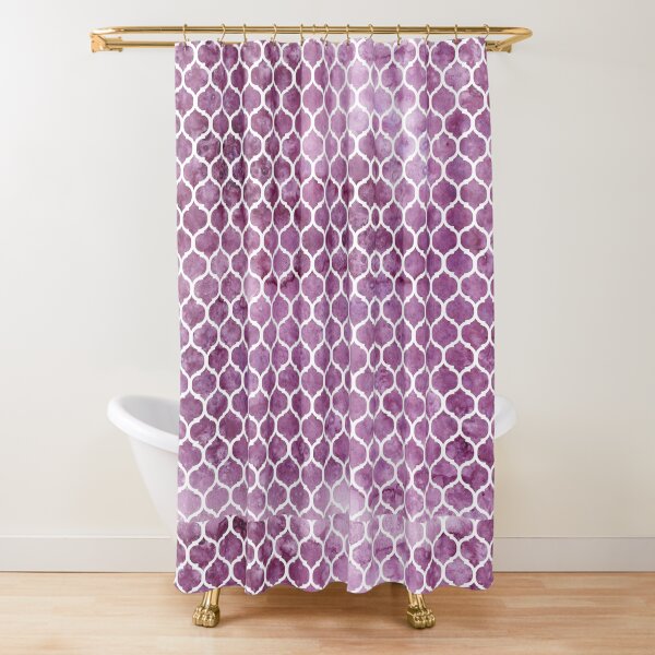 Rose Trellis Pattern - Purple Shower Curtain