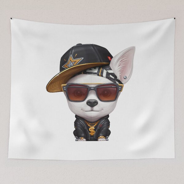 Item preview, White Smooth Coat Chihuahua Hip-Hop Super Star designed and sold by anmlz.