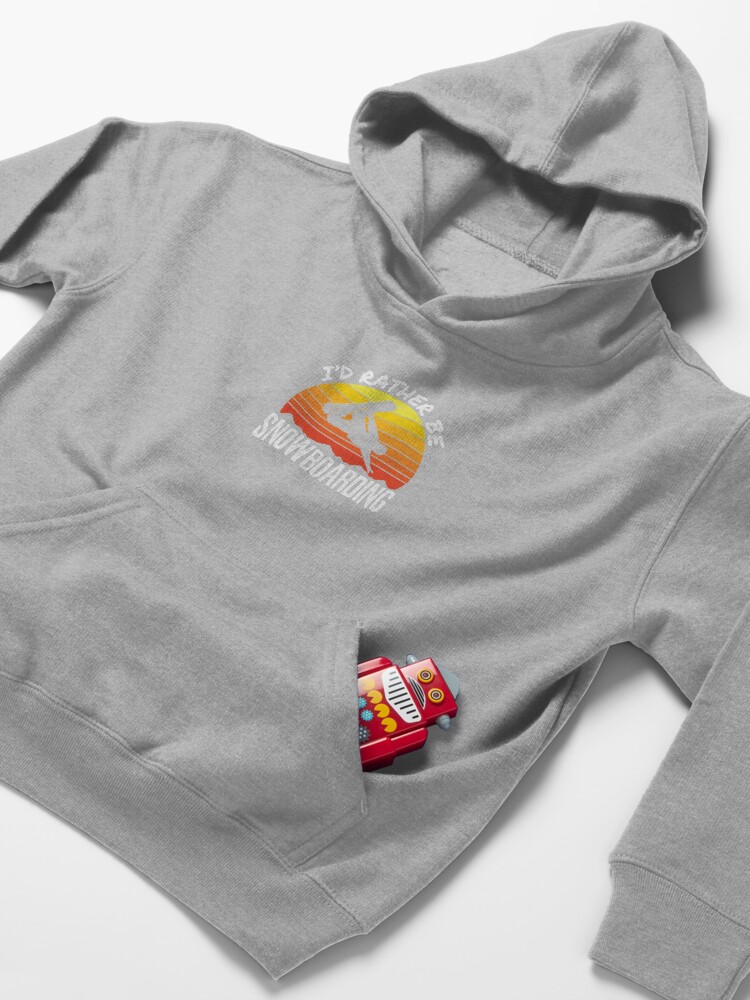 Alternate view of I'd Rather Be Snowboarding Kids Pullover Hoodie