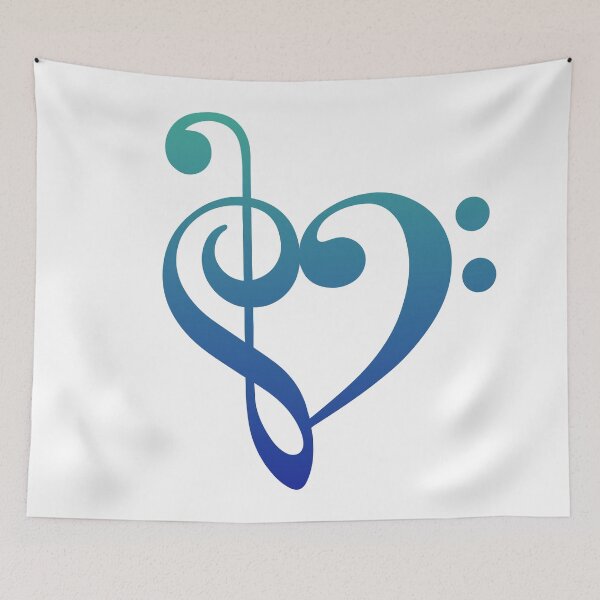 Item preview, Clave de sol, bajo, corazón designed and sold by trev4000.